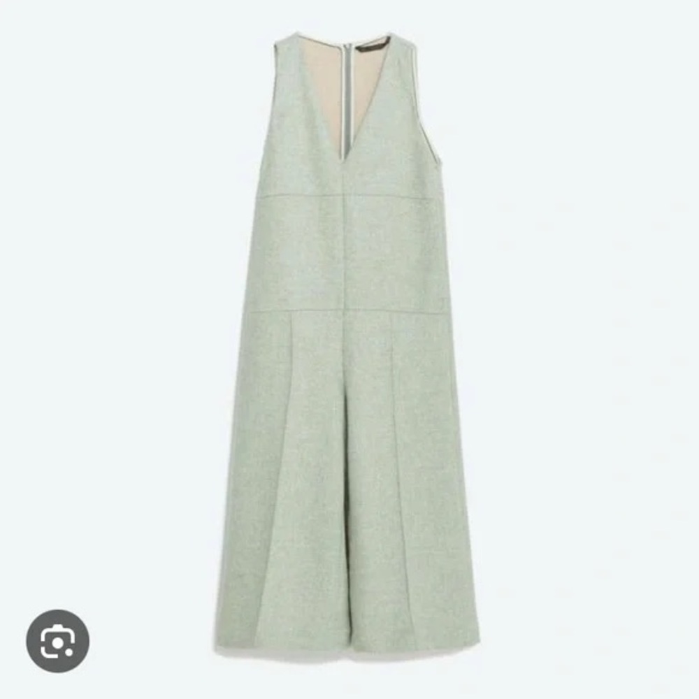 Zara Trafaluc Wool Blend V-Neck‎ Jumpsuit | Minimal Chic Tailored Medium